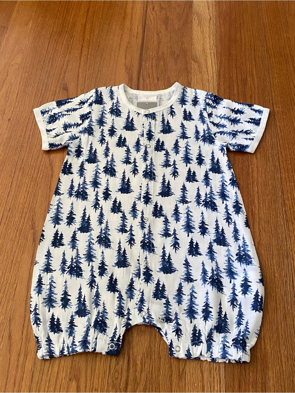 Newcastle Bamboo Baby Romper in Navy Tree Print